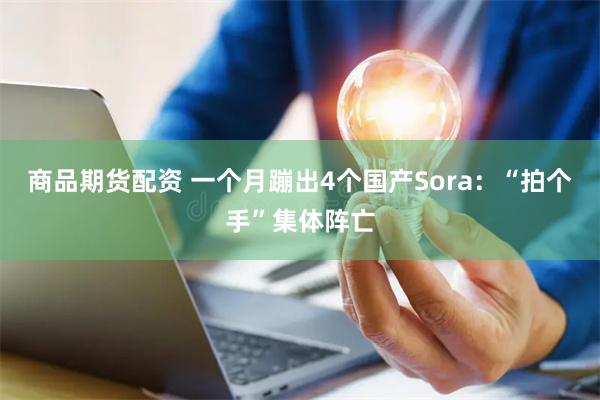 商品期货配资 一个月蹦出4个国产Sora：“拍个手”集体阵亡