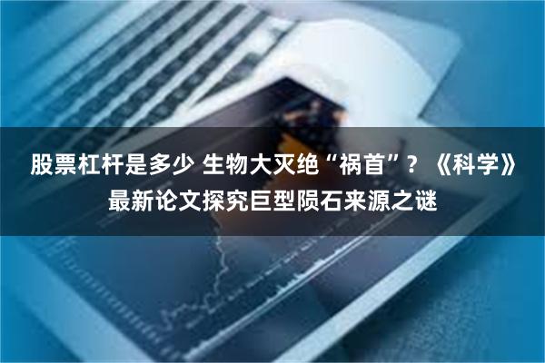 股票杠杆是多少 生物大灭绝“祸首”？《科学》最新论文探究巨型陨石来源之谜