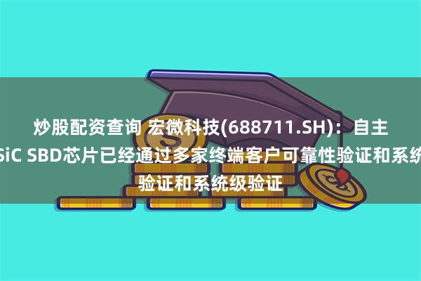 炒股配资查询 宏微科技(688711.SH)：自主研发的SiC SBD芯片已经通过多家终端客户可靠性验证和系统级验证